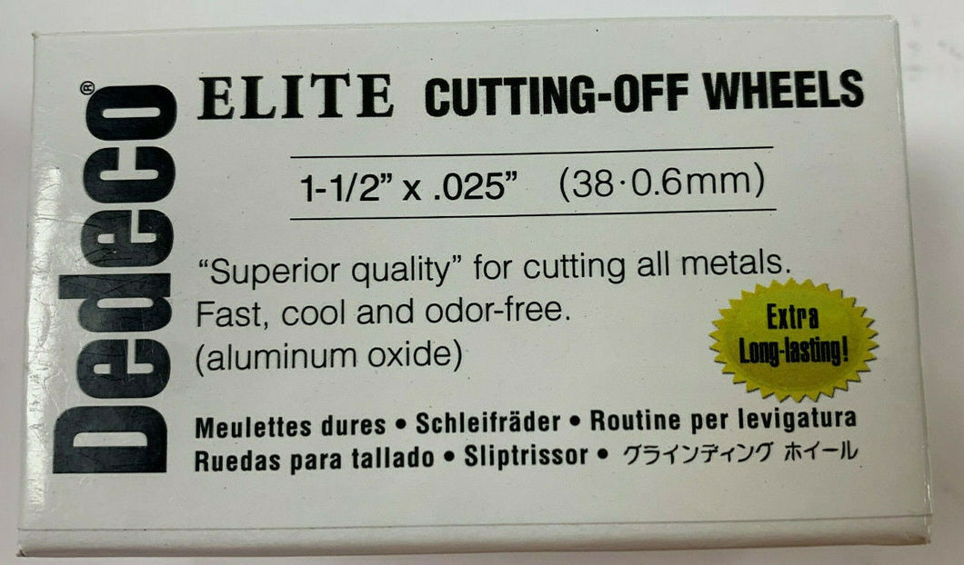 DEDECO ELITE ALUMINUM Oxide Separating Discs Cutting-Off Wheel 1-1/2