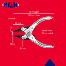 Load image into Gallery viewer, MAUN PARALLEL SNIPE Nose Chain Smooth Jaws Pliers 5" (125mm) 4340-125