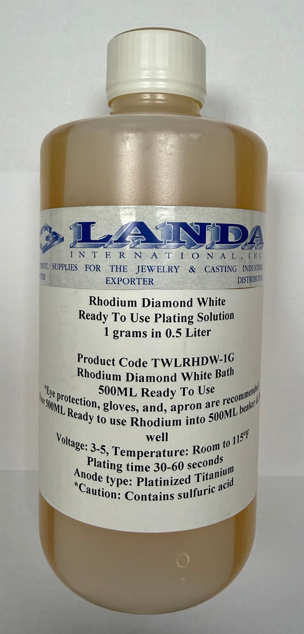READY TO USE RHODIUM DIAMOND WHITE BATH PLATING SOLUTION 1 GRAM TIFFAN ...