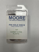 Load image into Gallery viewer, EC MOORE PLASTIC GARNET DISC 7/8" PIN HOLE 300 DISCS PER PACK EXTRA FINE GRIT
