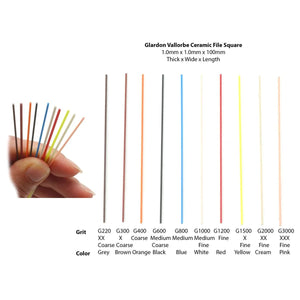 GLARDON VALLORBE CERAMIC Fiber Files Square 1mm x 1mm Polishing Cleaning