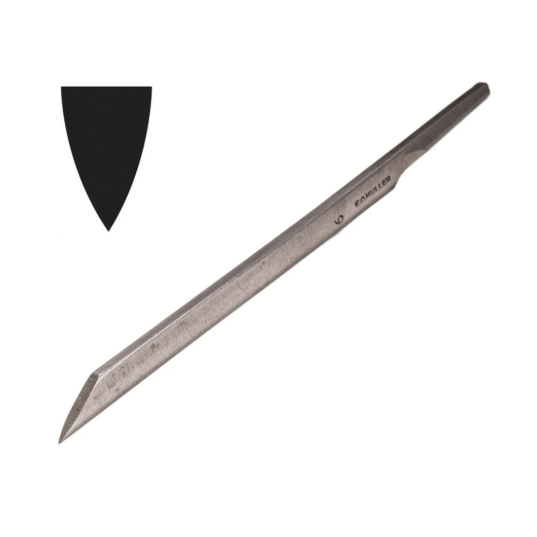 E.C. MULLER CARBON STEEL ONGLETTE GRAVER # 00, 0, 1, 2, 3, 4, 5