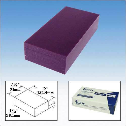 FERRIS Carving Wax Block 1 Lb Pound Purple Medium File-A-Wax