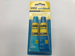 UHU QUICKSET EPOXY Resin Glue 5 Minutes Water Clear Super Strong Made in Germany