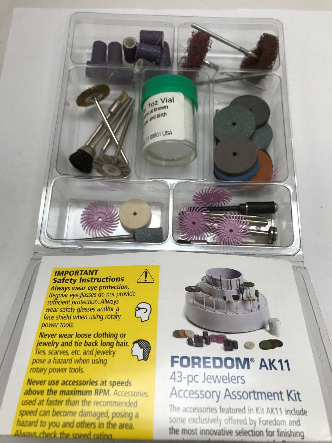 FOREDOM Jewelers Accessory Kit 42 Piece Kit AK11 Assortment Polishing Finishing