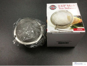 STAINLESS STEEL MESH TEA STRAINER WITH CHAIN & LOCK FOR JEWELRY STONE CLEANING