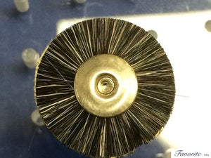 MOUNTED CHAMOIS & SOFT GREY GOAT HAIR COMBINATION 1" BRISTLE POLISHING BRUSHES