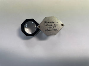 FavoriteUSA DIAMOND LOUPE Hexagonal Triplet 10X 20.5mm Lens