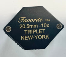 Load image into Gallery viewer, FavoriteUSA DIAMOND LOUPE Hexagonal Triplet 10X 20.5mm Lens
