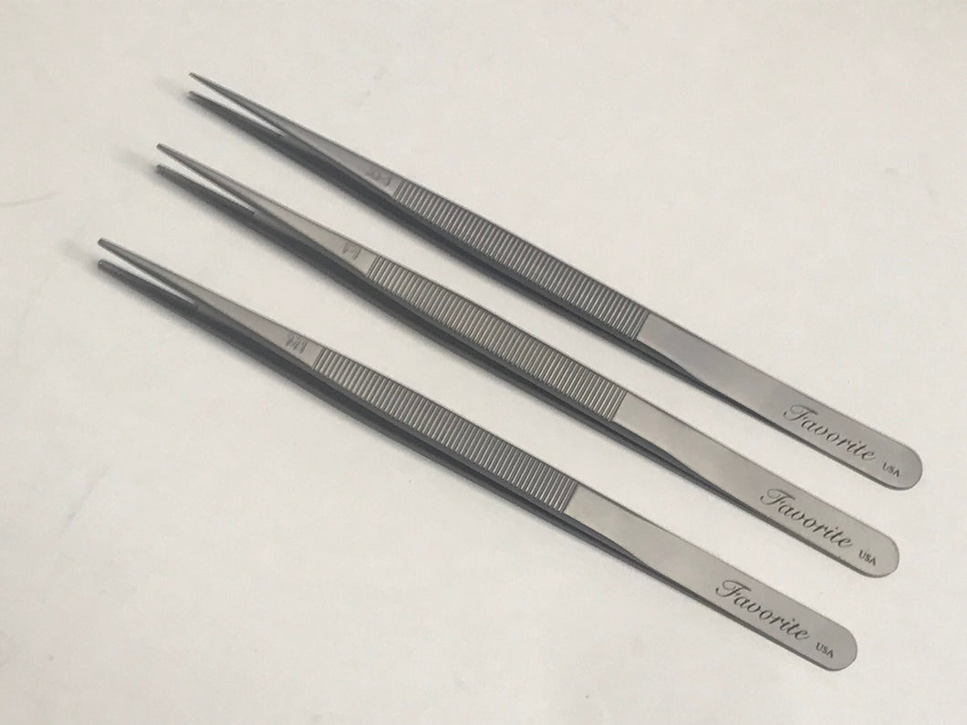 FavoriteUSA SWISS GROOVED DIAMOND & GEM SERRATED TWEEZERS
