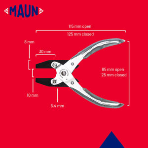 MAUN PARALLEL PLIER 5" (125mm) Flat Nose Smooth Jaws 4870-125