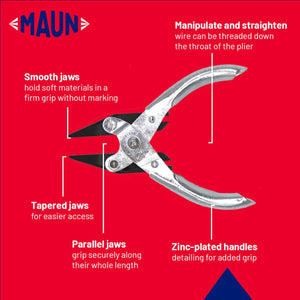 MAUN PARALLEL SNIPE Nose Chain Smooth Jaws Pliers 5" (125mm) 4340-125